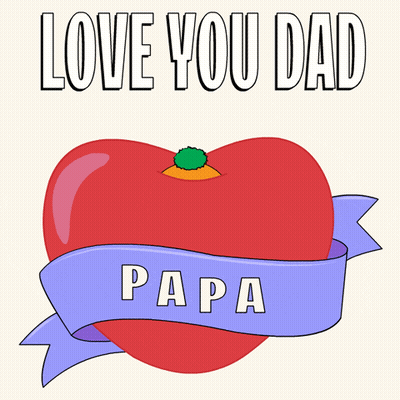 A Drawing Of A Heart With The Words Love You Dad Papa GIF