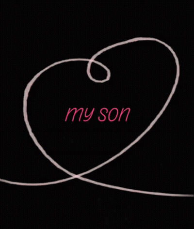 A Drawing Of A Heart With The Words My Son Written On It GIF