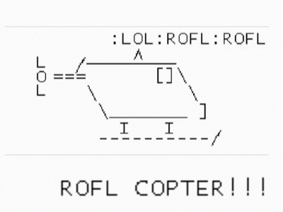A Drawing Of A Helicopter Says Rofl Copter !!! GIF