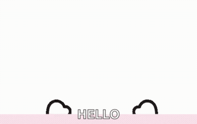A Drawing Of A Hello Kitty With A Red Bow On Her Head GIF