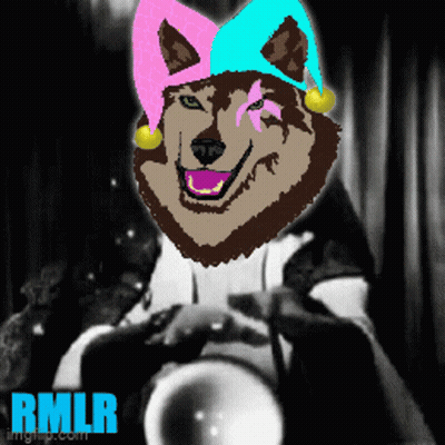 A Drawing Of A Husky Wearing A Pink And Blue Hat GIF