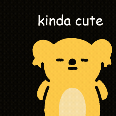 A Drawing Of A Koala Bear With The Words Kinda Cute Behind It GIF