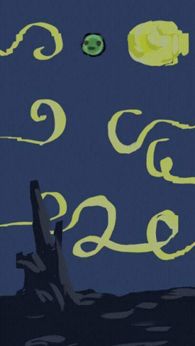 A Drawing Of A Landscape With A Green Circle In The Middle GIF