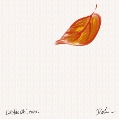 A Drawing Of A Leaf With The Website Debbie Ohl.com At The Bottom GIF