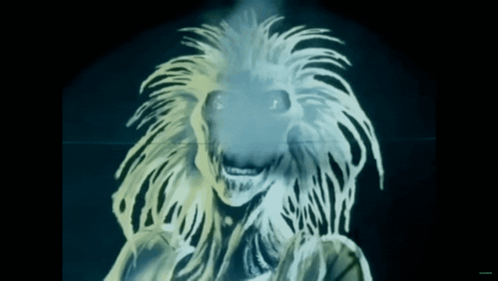A Drawing Of A Lion With A Blue Background And A Youtube Logo GIF