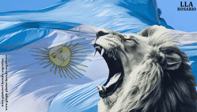 A Drawing Of A Lion With Its Mouth Open In Front Of A Flag GIF