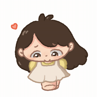 A Drawing Of A Little Girl With Hearts Around Her Head GIF