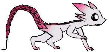A Drawing Of A Lizard With A Long Pink Tail Sticker