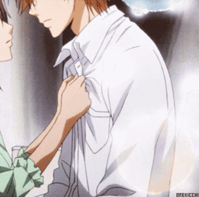 A Drawing Of A Man And A Woman With The Word Orekicchi In The Corner GIF