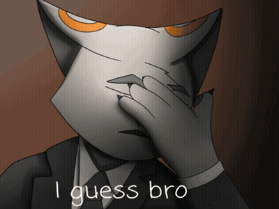 A Drawing Of A Man Covering His Face With His Hand And The Words I Guess Bro GIF