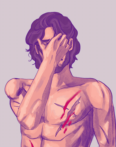 A Drawing Of A Man Covering His Face With His Hands GIF