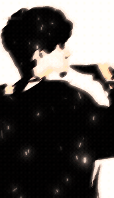 A Drawing Of A Man Holding A Bloody Knife With The Word Volunteer In The Lower Right Corner GIF