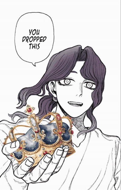 A Drawing Of A Man Holding A Crown With A Speech Bubble That Says " You Dropped This " GIF