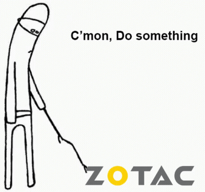 A Drawing Of A Man Holding A Stick With The Words C ' Mon Do Something GIF