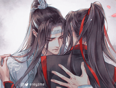 A Drawing Of A Man Hugging Another Man With The Username Ereyzme On The Bottom GIF