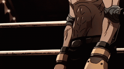 A Drawing Of A Man In A Boxing Ring With The Letters A And B On The Bottom GIF