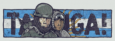 A Drawing Of A Man In A Helmet And Goggles With The Word Tlaga Written Below Them GIF