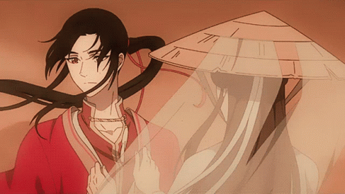 A Drawing Of A Man In A Red Shirt And A Woman In A White Hat GIF