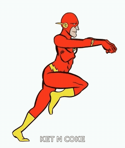 A Drawing Of A Man In A Superhero Costume Dancing . GIF