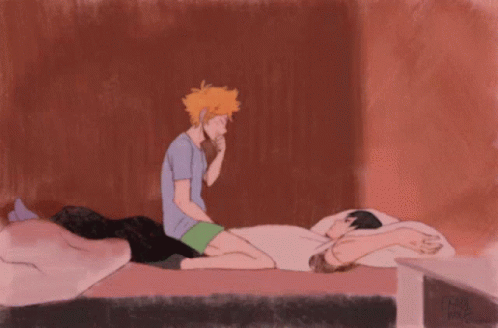 Man Lying On Another Man's Stomach Saying I Am Not A Dog GIF