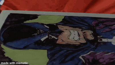 A Drawing Of A Man Laying On His Back With The Words Made With Mematic At The Bottom GIF
