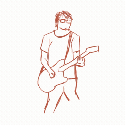 A Drawing Of A Man Playing A Guitar GIF