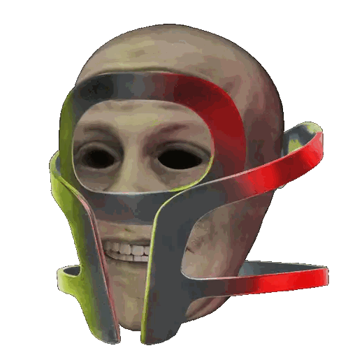 A Drawing Of A Man 'S Face With A Mask On Sticker