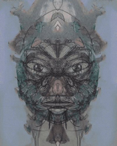 A Drawing Of A Man 'S Face With A Strange Looking Face GIF