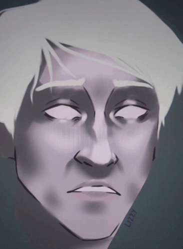 A Drawing Of A Man 'S Face With A Watermark That Says Luzy GIF