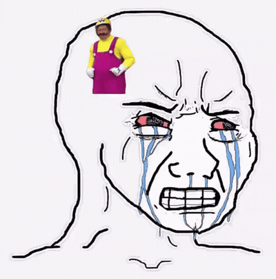 A Drawing Of A Man 'S Face With Tears Coming Out Of It GIF