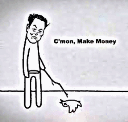 A Drawing Of A Man Sweeping The Floor With The Words " Good Job Keep It Up " GIF