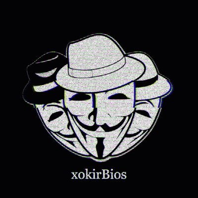 A Drawing Of A Man Wearing A Hat And A Mask With The Words Xokirbios Underneath It GIF