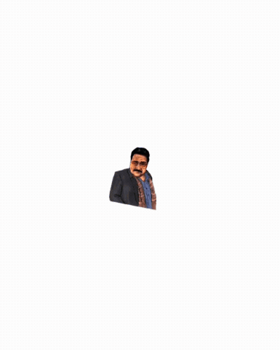 A Drawing Of A Man Wearing Glasses And A Plaid Scarf GIF