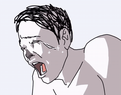 A Drawing Of A Man With A Cross On His Forehead GIF