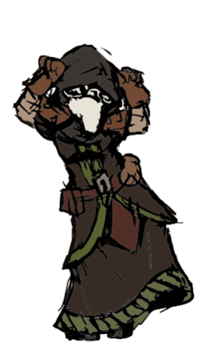 A Drawing Of A Man With A Hood And A Belt With The Letter N On It GIF