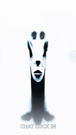 A Drawing Of A Man With A Long Neck And The Words Chat Lock In On The Bottom GIF
