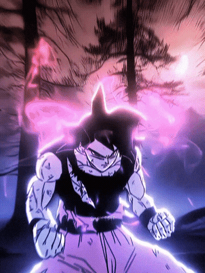 A Drawing Of A Man With A Purple Light Coming Out Of His Head GIF