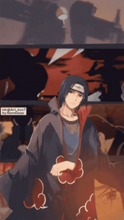A Drawing Of A Man With A Red Cloud On His Chest GIF