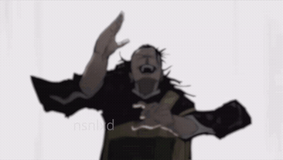 A Drawing Of A Man With A Shirt That Says Pxiu On It GIF