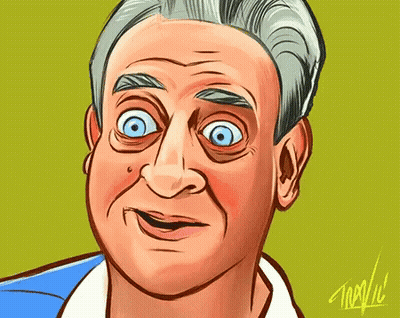 A Drawing Of A Man With A Surprised Look On His Face Is Signed By A Person Named Appul GIF