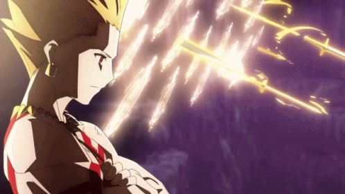 A Drawing Of A Man With A Sword Coming Out Of His Chest GIF