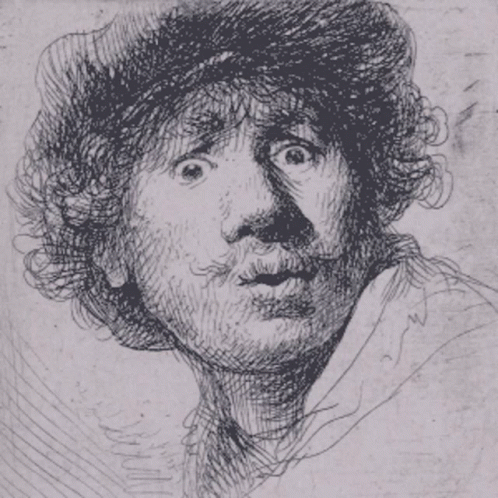 A Drawing Of A Man With Blue Eyes Says I 'M Validated By Vid GIF