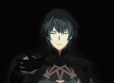 A Drawing Of A Man With Green Hair And A Black Suit GIF