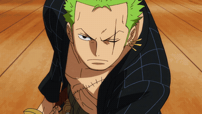 A Drawing Of A Man With Green Hair And A Stitched Chest GIF