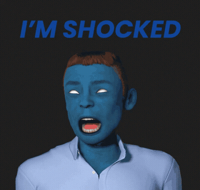 A Drawing Of A Man With His Mouth Open And The Words I 'M Shocked Behind Him GIF