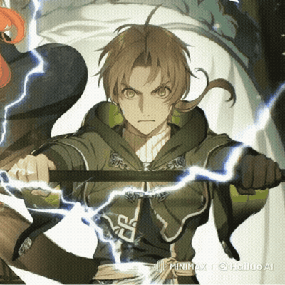A Drawing Of A Man With Lightning Coming Out Of His Hand GIF