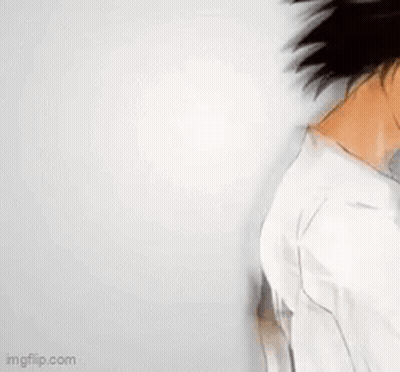 A Drawing Of A Man With Long Black Hair And A White Shirt . GIF