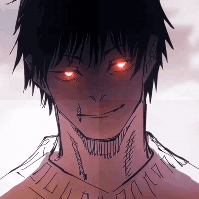 A Drawing Of A Man With Red Eyes GIF