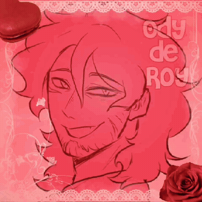 A Drawing Of A Man With Red Hair And The Words Only De Roy On It GIF