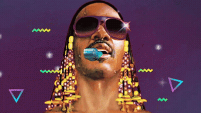A Drawing Of A Man With Sunglasses And A Microphone In His Mouth GIF